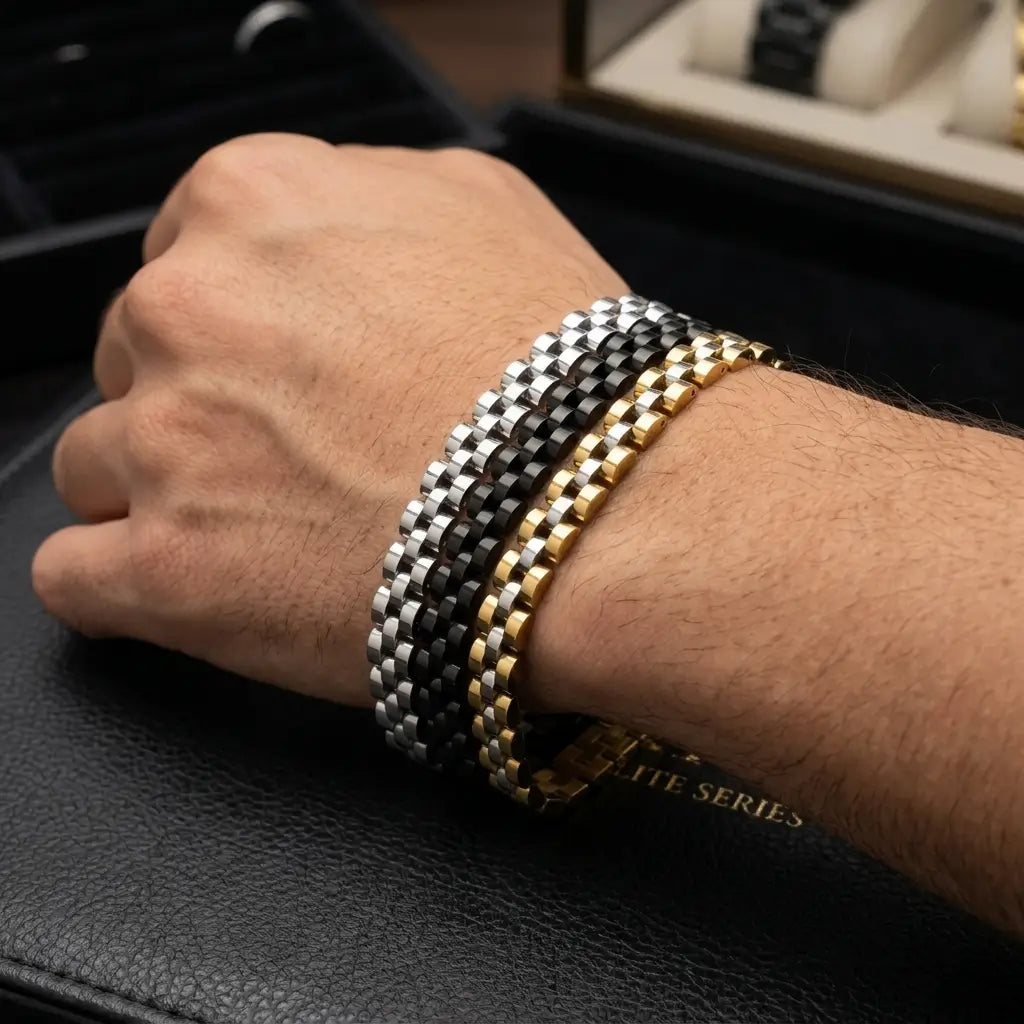 Apex Presidential Micro-Block Link Bracelet – Elite Watch-Band Styling - Charm Bands